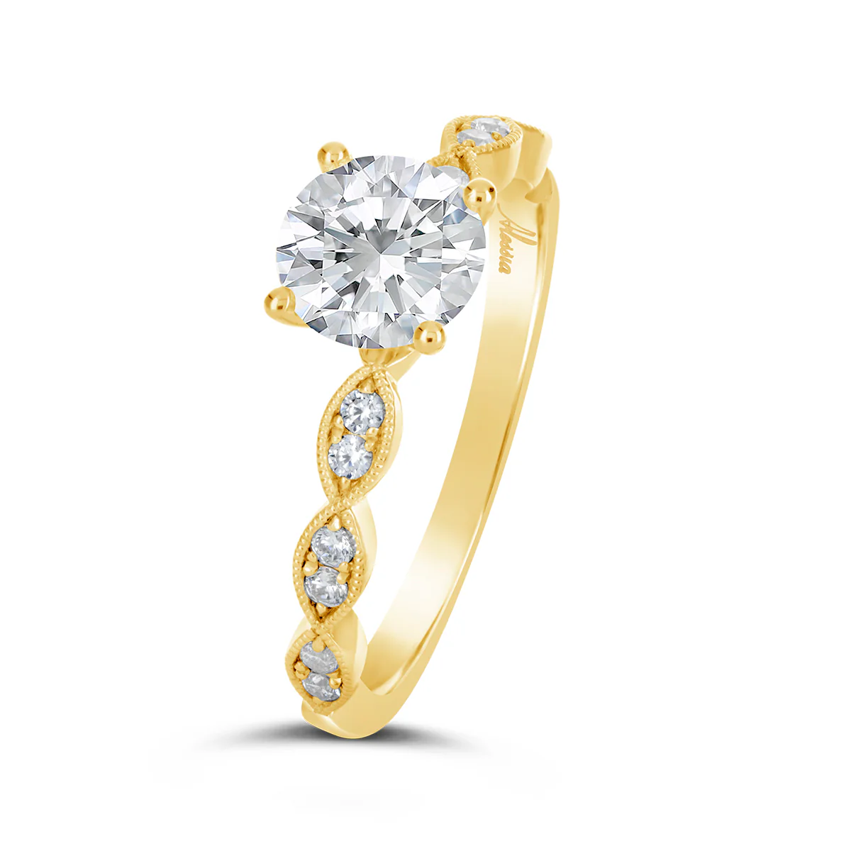 Round Brilliant Cut Diamond Engagement ring - ACB140 - Image 3
