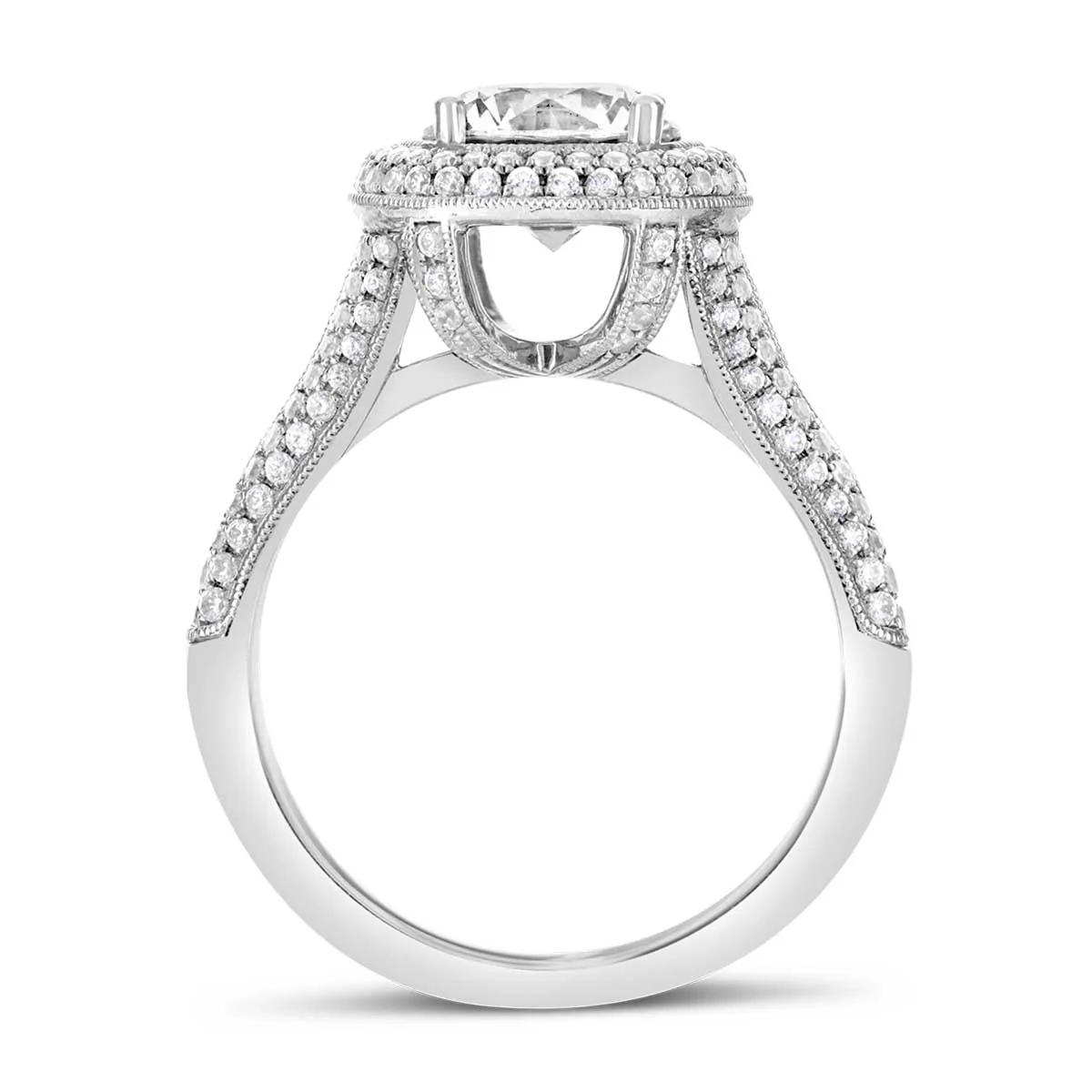 Round Brilliant Cut Diamond Halo Engagement Ring - ACB003 - Image 3