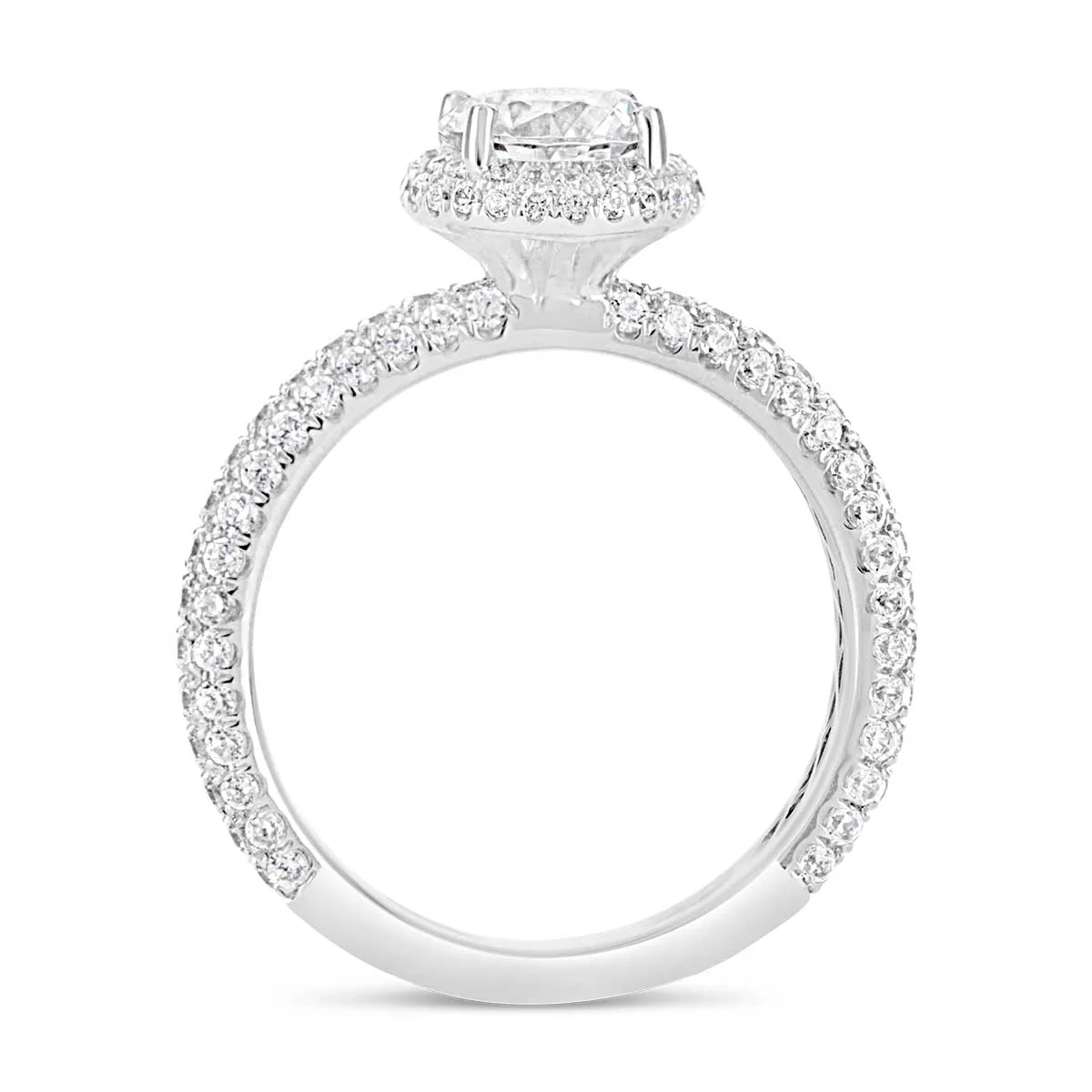 Round Brilliant Cut Diamond Halo Engagement Ring - ACB012 - Image 5