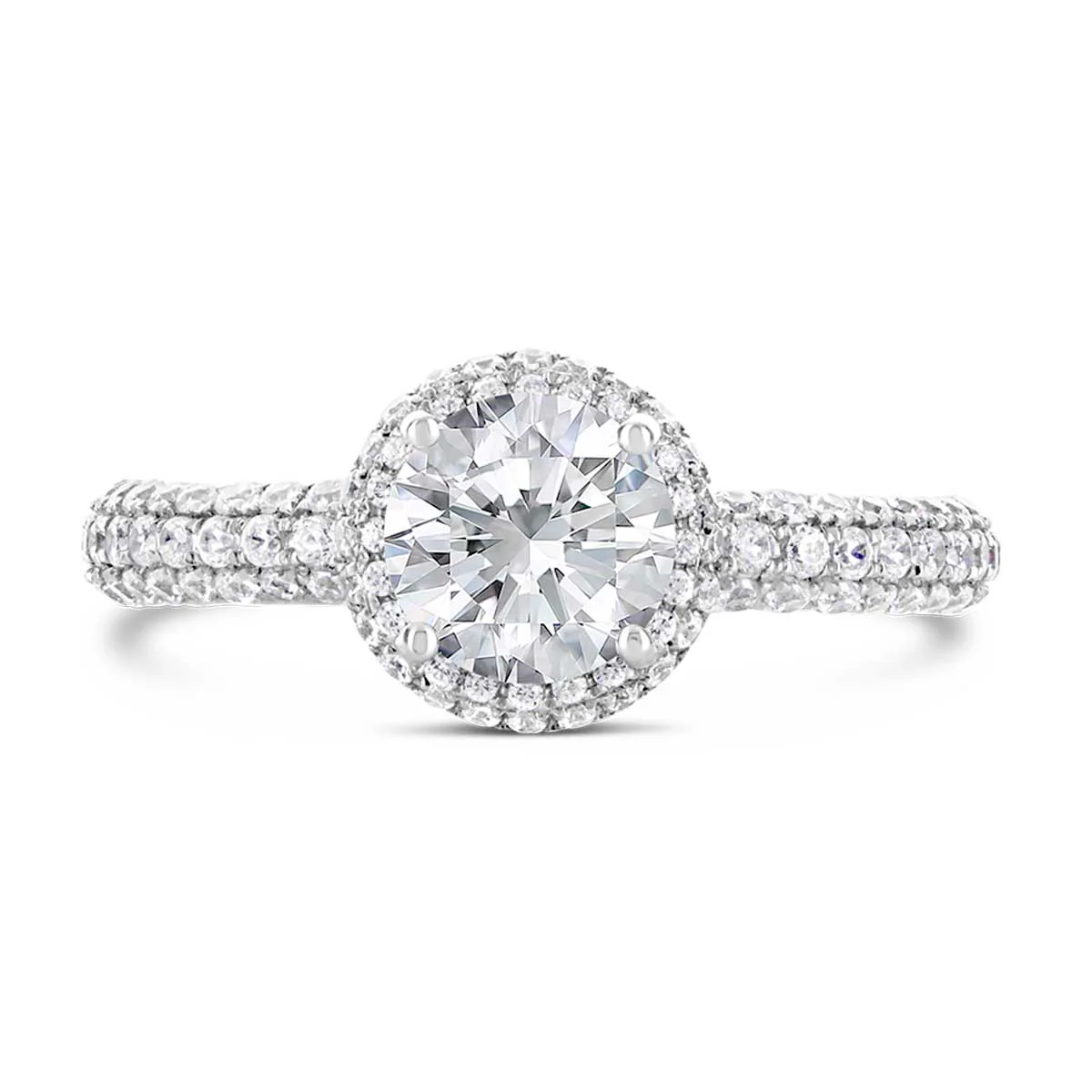 Round Brilliant Cut Diamond Halo Engagement Ring - ACB012 - Image 6