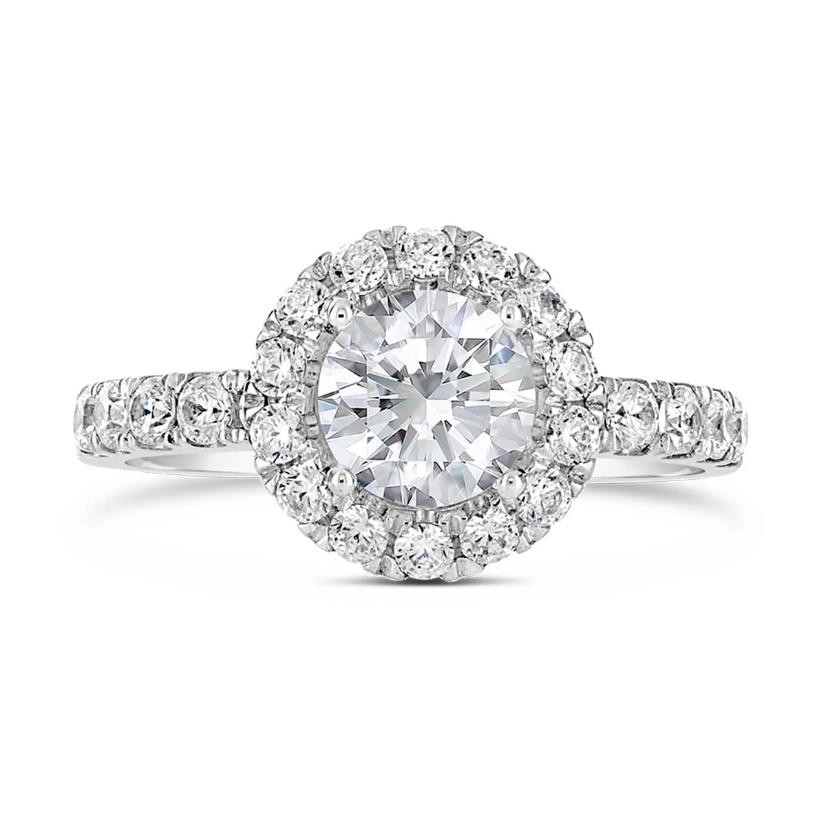 Round Brilliant Cut Diamond Halo Engagement Ring - ACB026 - Image 2