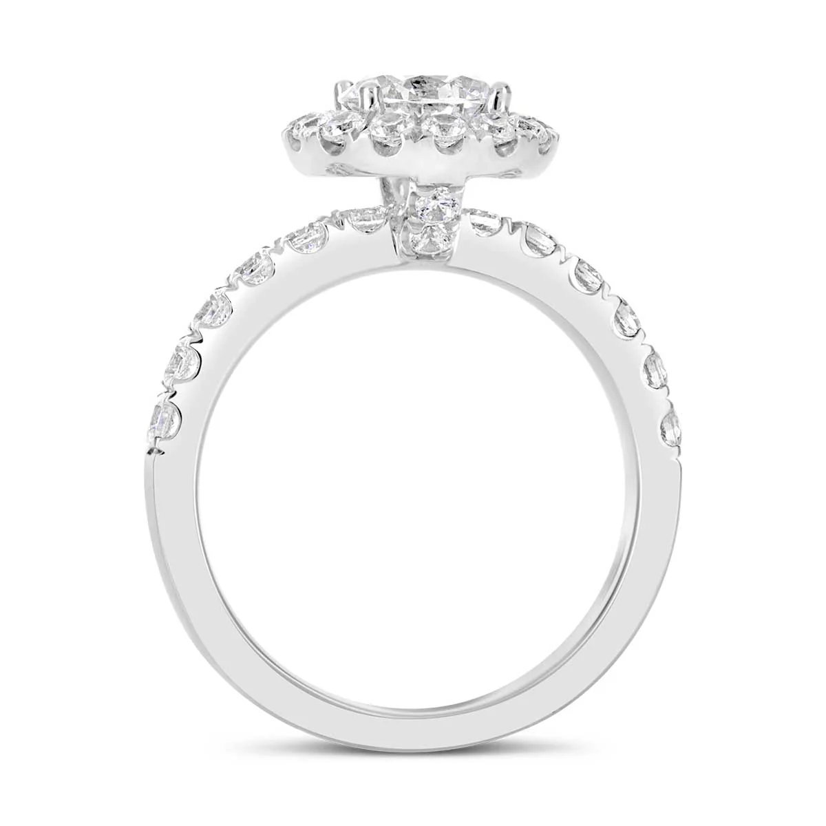 Round Brilliant Cut Diamond Halo Engagement Ring - ACB026 - Image 3