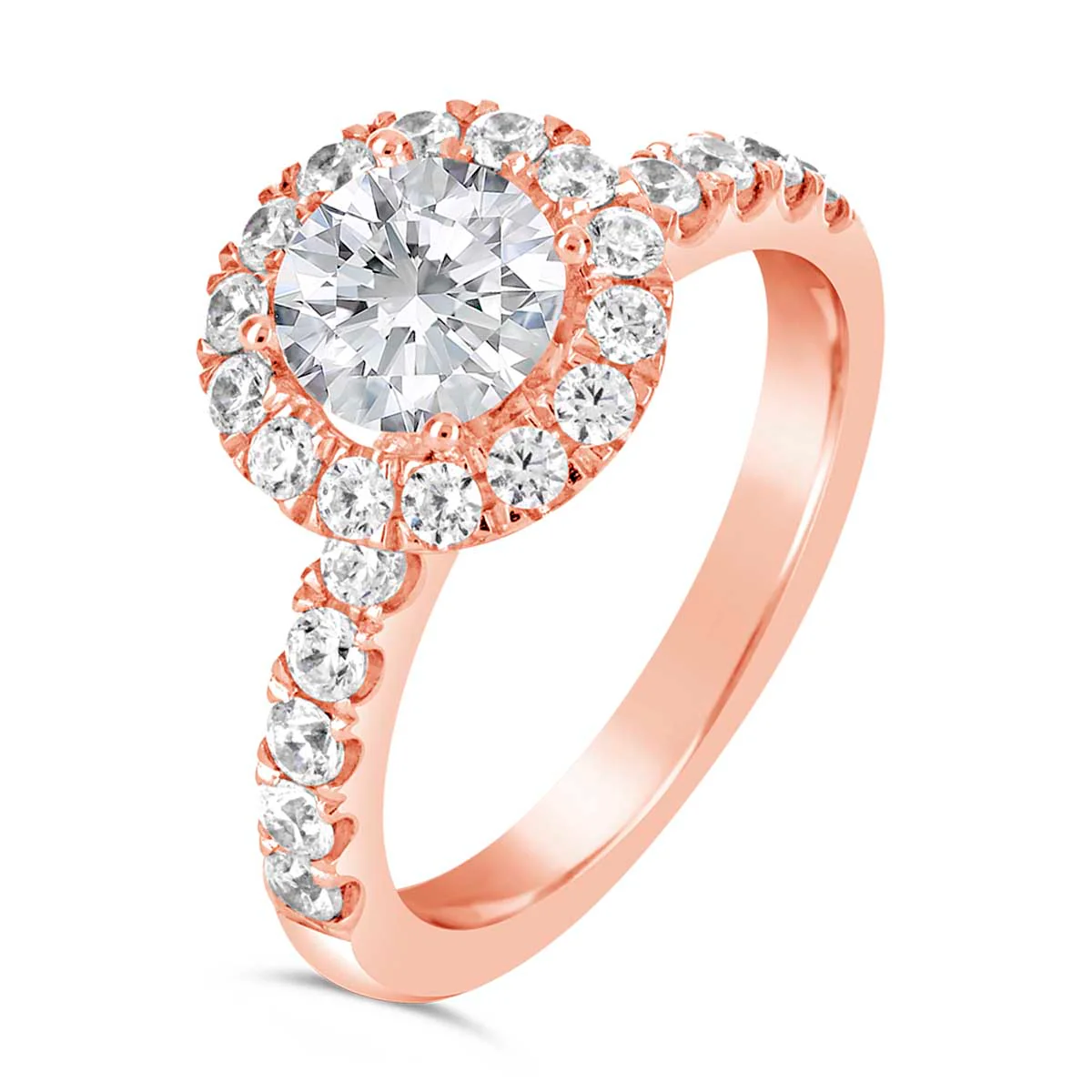 Round Brilliant Cut Diamond Halo Engagement Ring - ACB026 - Image 5