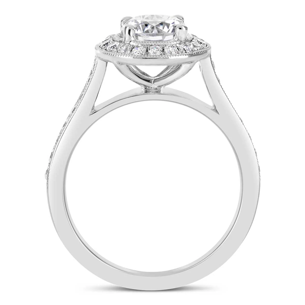 Round Brilliant Cut Diamond Halo Engagement Ring - ACB029 - Image 3