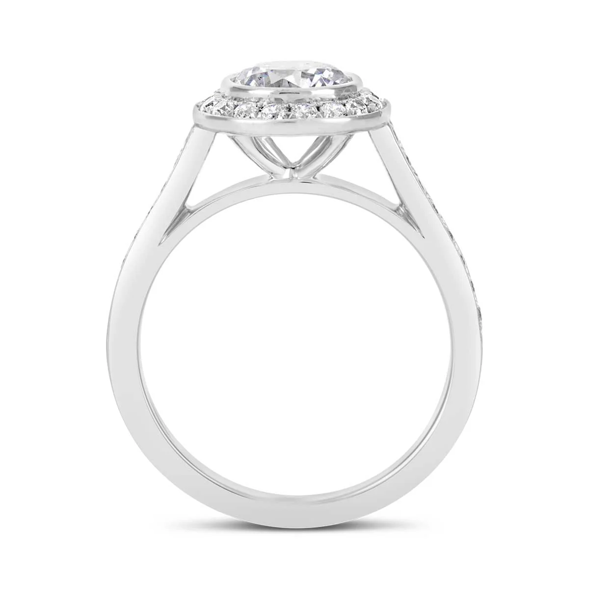Round Brilliant Cut Diamond Halo Engagement Ring - ACB031 - Image 4