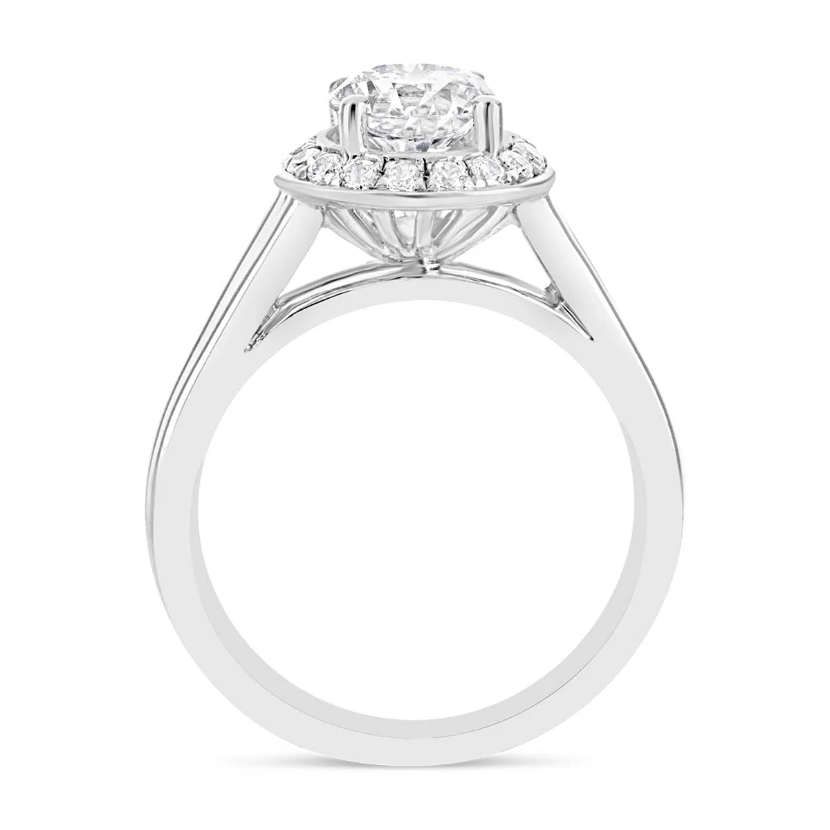 Round Brilliant Cut Diamond Halo Engagement Ring - ACB037 - Image 4