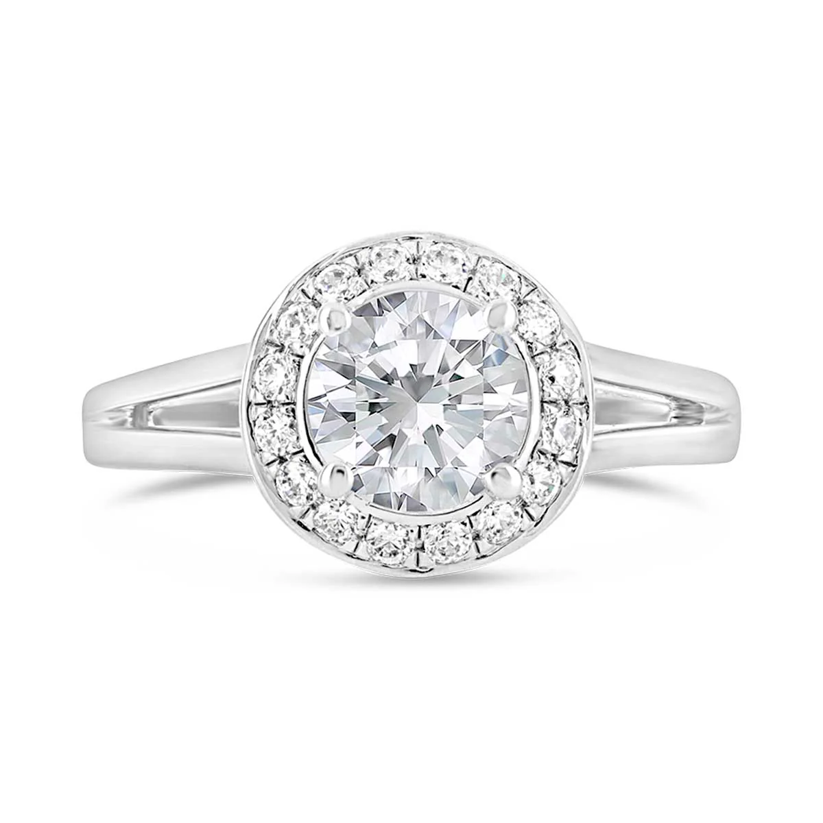 Round Brilliant Cut Diamond Halo Engagement Ring - ACB037 - Image 5