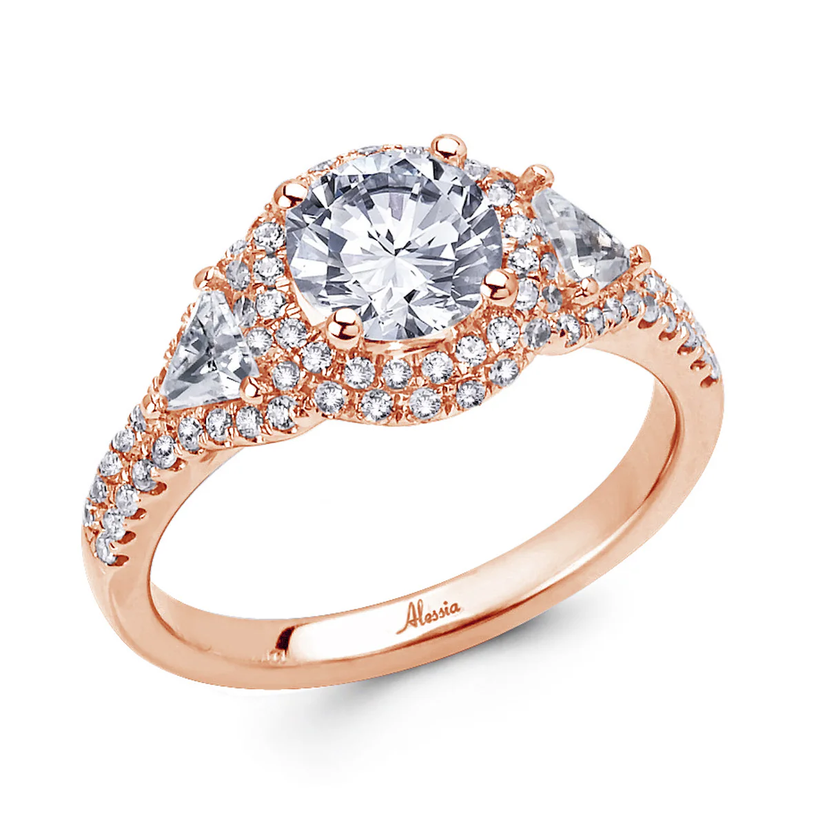 Round Brilliant Cut Diamond Halo Engagement Ring - ACB038 - Image 4