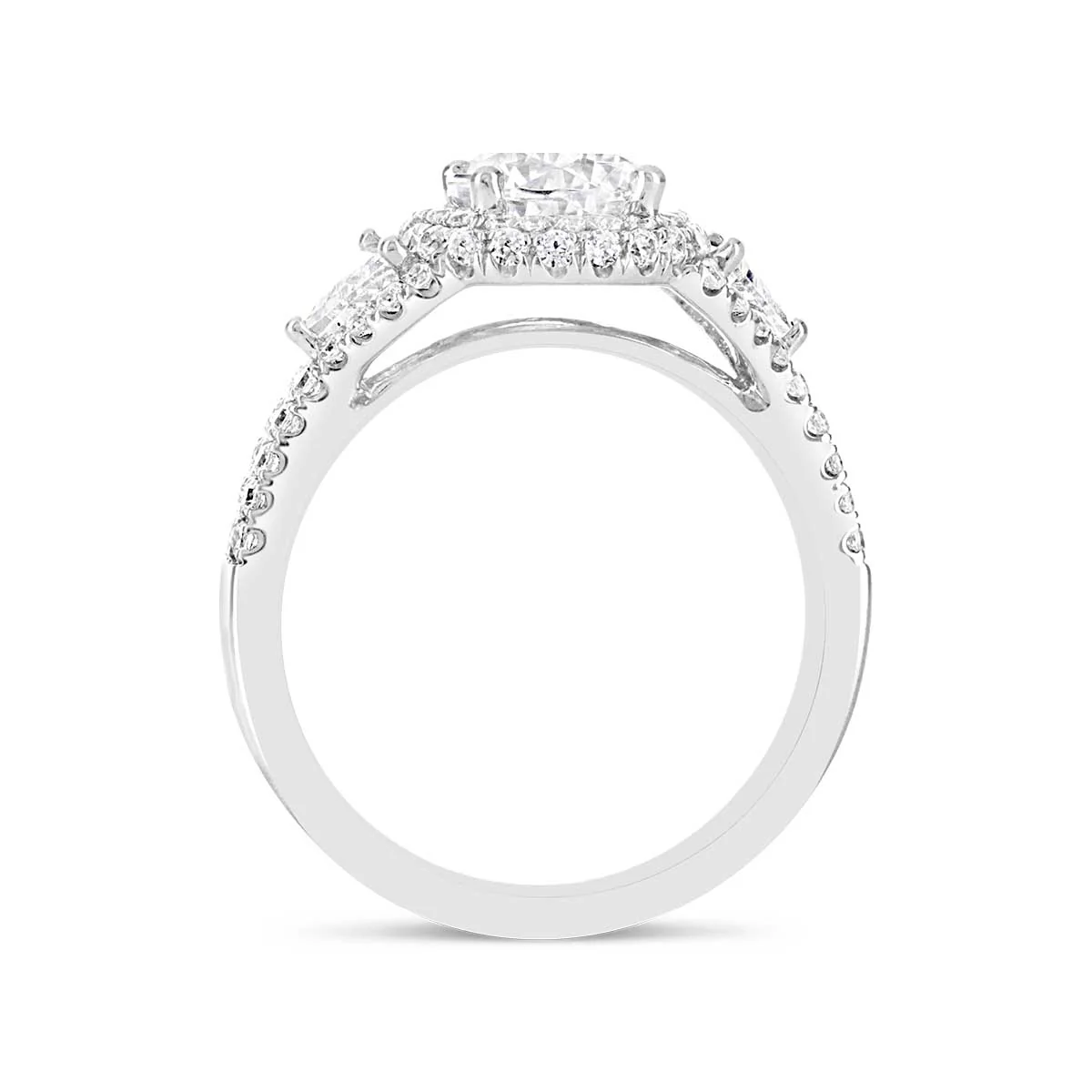 Round Brilliant Cut Diamond Halo Engagement Ring - ACB038 - Image 5