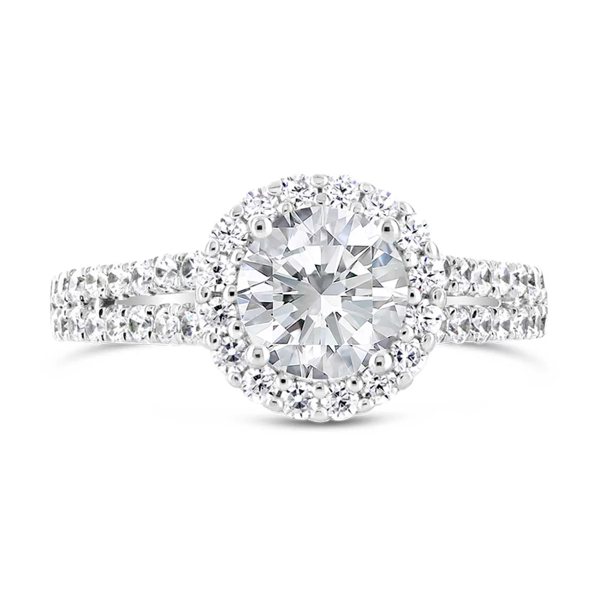 Round Brilliant Cut Diamond Halo Engagement Ring - ACB039 - Image 2