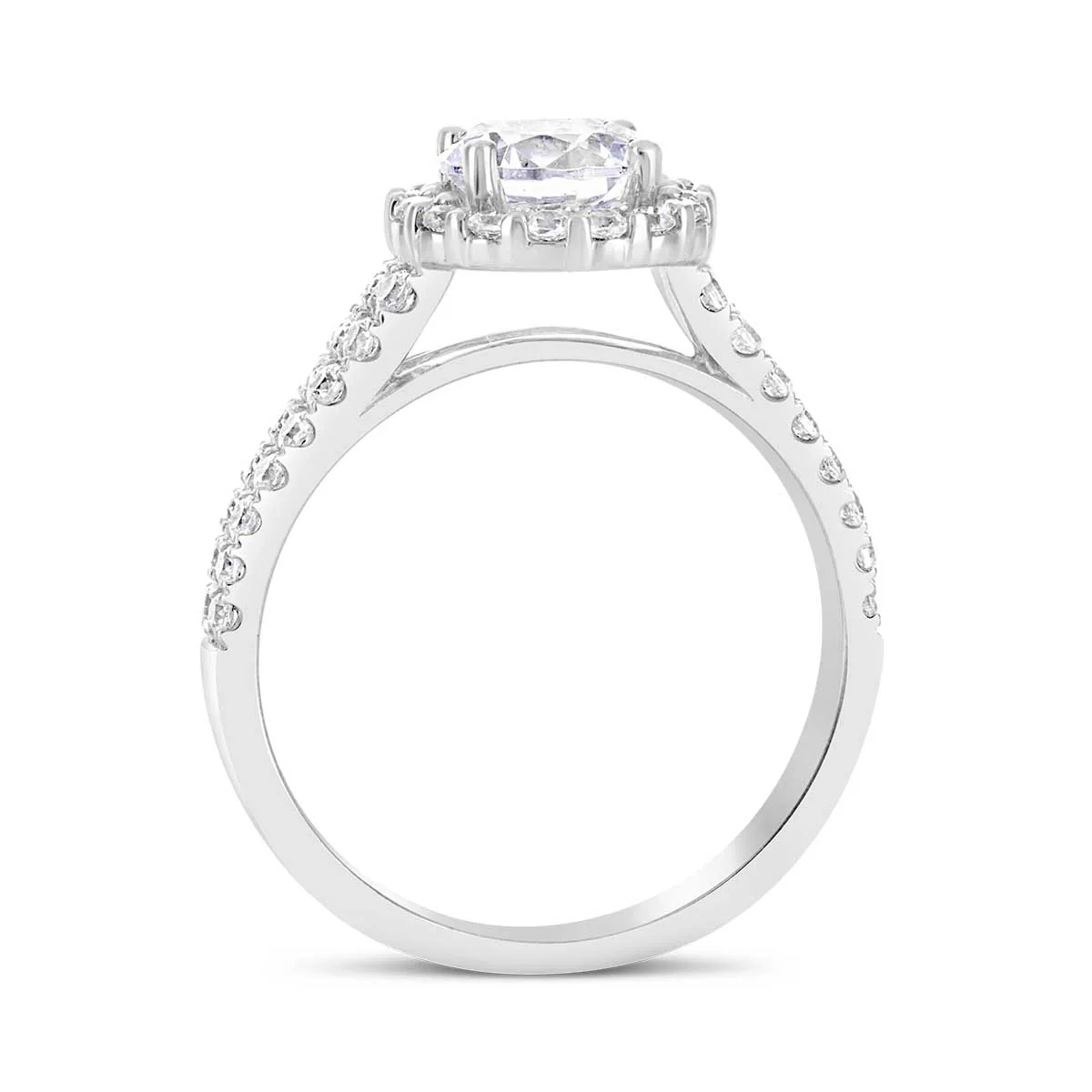 Round Brilliant Cut Diamond Halo Engagement Ring - ACB039 - Image 5