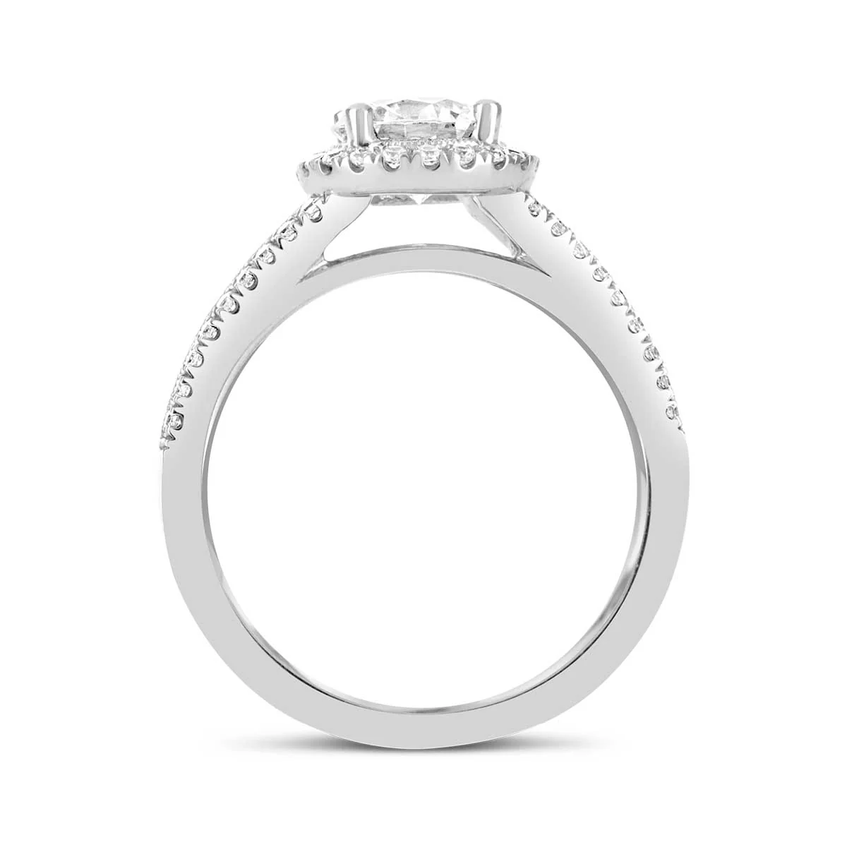 Round Brilliant Cut Diamond Halo Engagement Ring - ACB040 - Image 5