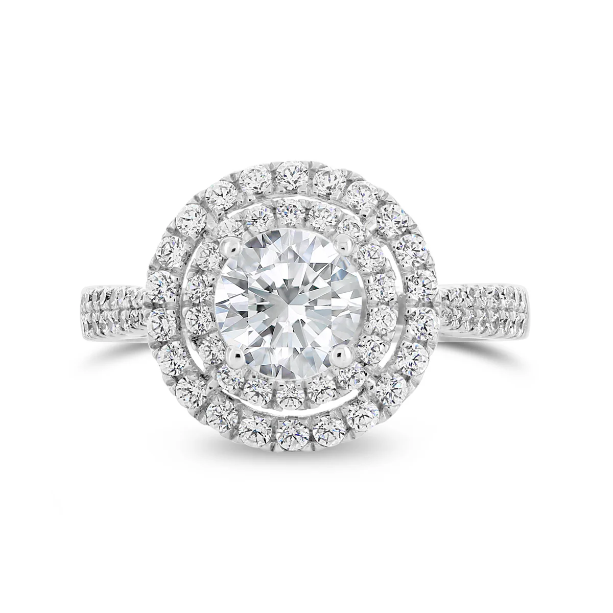 Round Brilliant Cut Diamond Halo Engagement Ring - ACB049 - Image 2