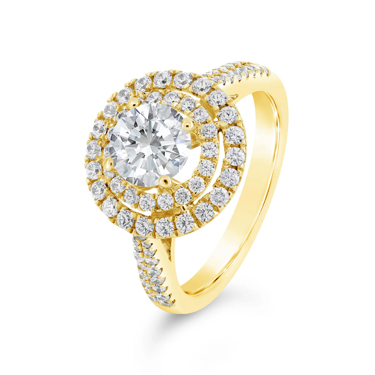Round Brilliant Cut Diamond Halo Engagement Ring - ACB049 - Image 3
