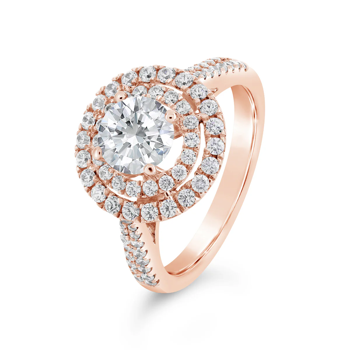 Round Brilliant Cut Diamond Halo Engagement Ring - ACB049 - Image 4