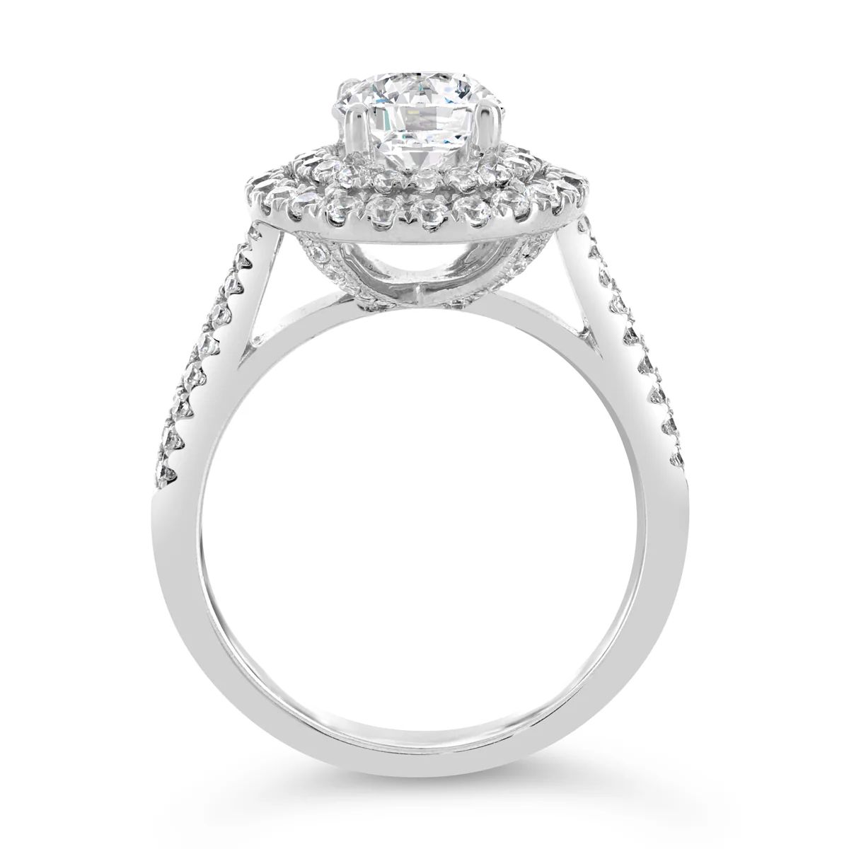 Round Brilliant Cut Diamond Halo Engagement Ring - ACB049 - Image 6