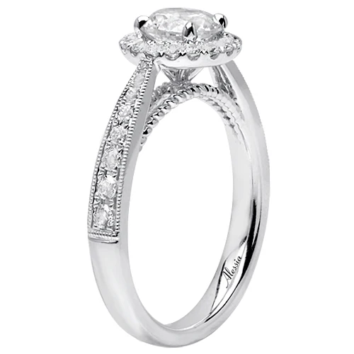 Round Brilliant Cut Diamond Halo Engagement Ring - ACB075 - Image 2