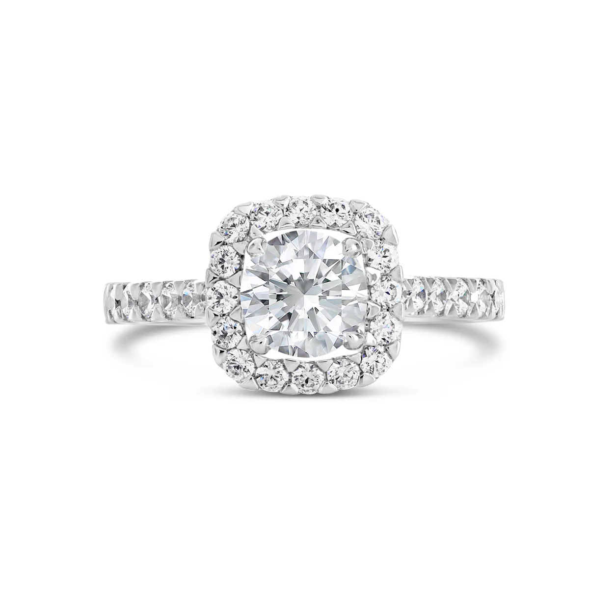 Round Brilliant Cut Diamond Halo Engagement Ring - ACB080 - Image 2