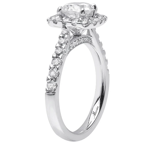 Round Brilliant Cut Diamond Halo Engagement Ring - ACB080 - Image 3