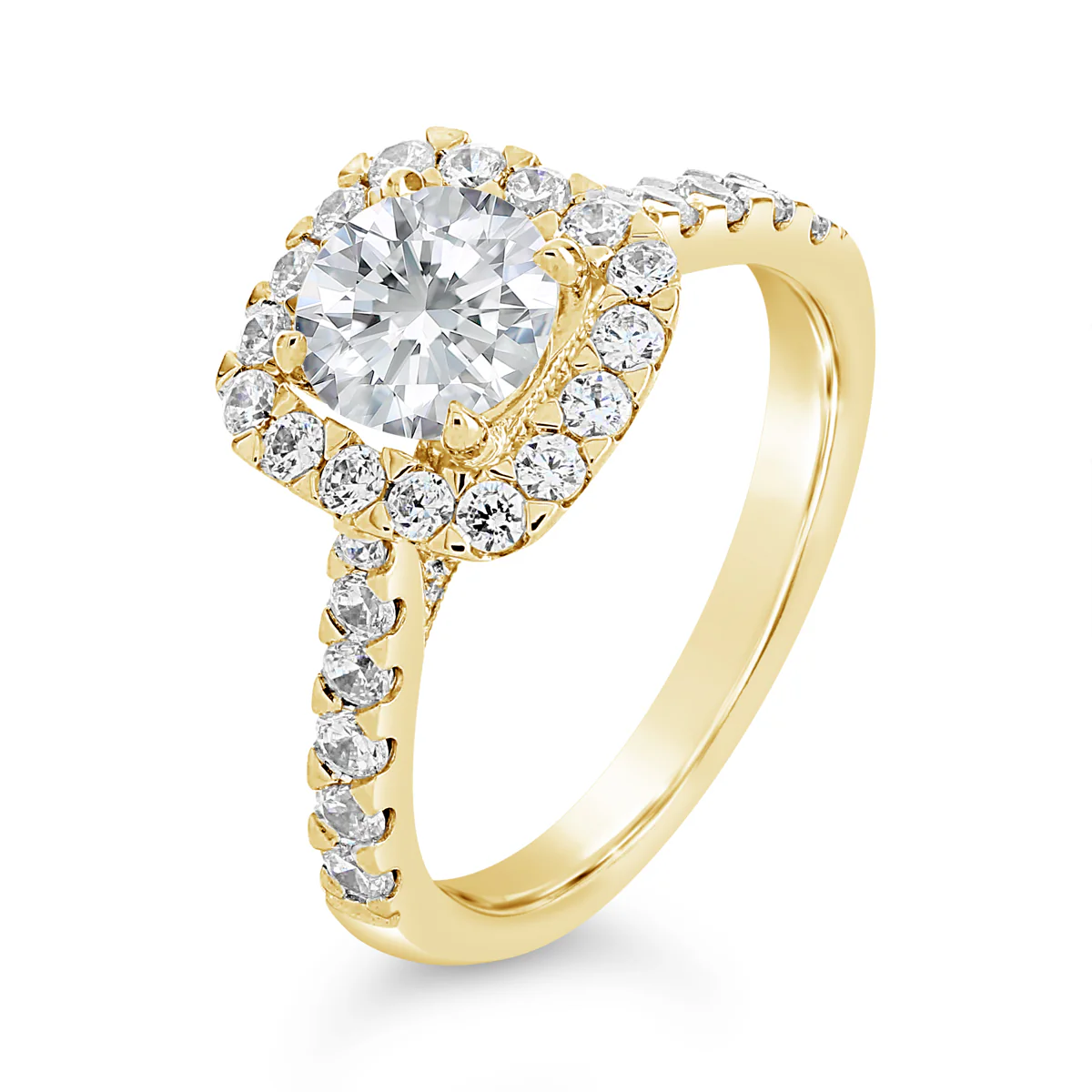 Round Brilliant Cut Diamond Halo Engagement Ring - ACB080 - Image 4