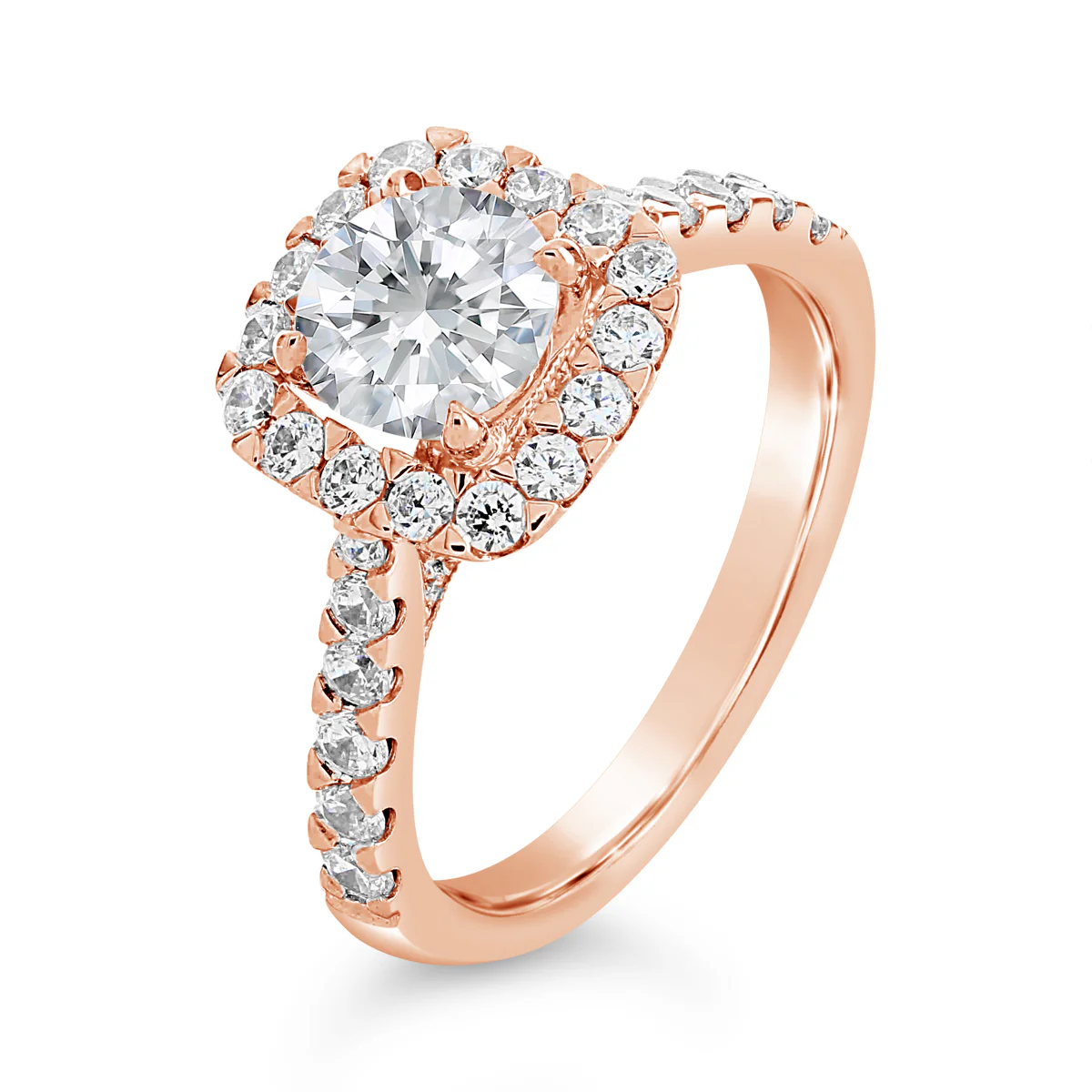 Round Brilliant Cut Diamond Halo Engagement Ring - ACB080 - Image 5