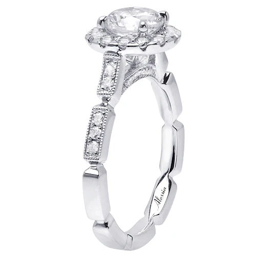 Round Brilliant Cut Diamond Halo Engagement Ring - ACB085 - Image 3