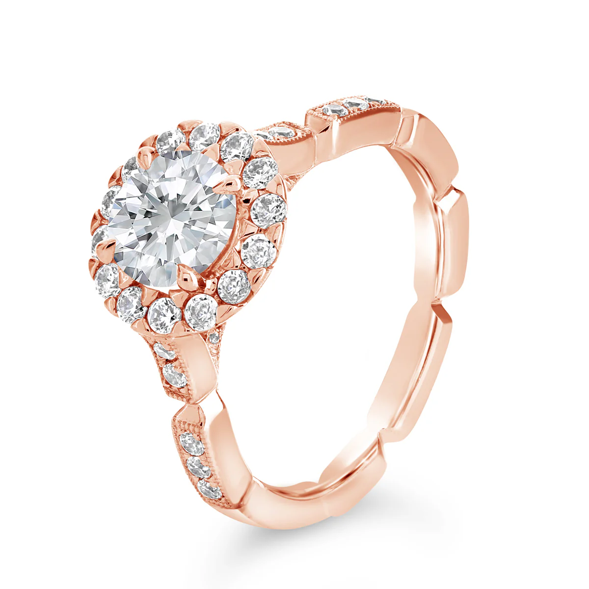 Round Brilliant Cut Diamond Halo Engagement Ring - ACB085 - Image 5