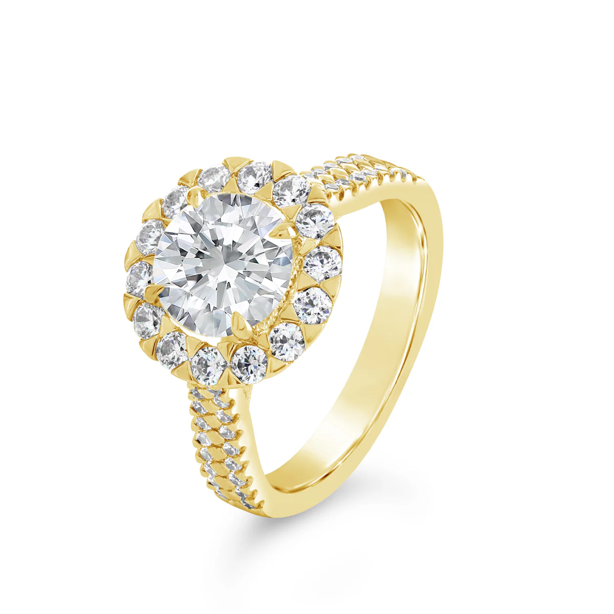 Round Brilliant Cut Diamond Halo Engagement Ring - ACB087 - Image 3