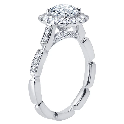 Round Brilliant Cut Diamond Halo Engagement Ring - ACB097 - Image 3