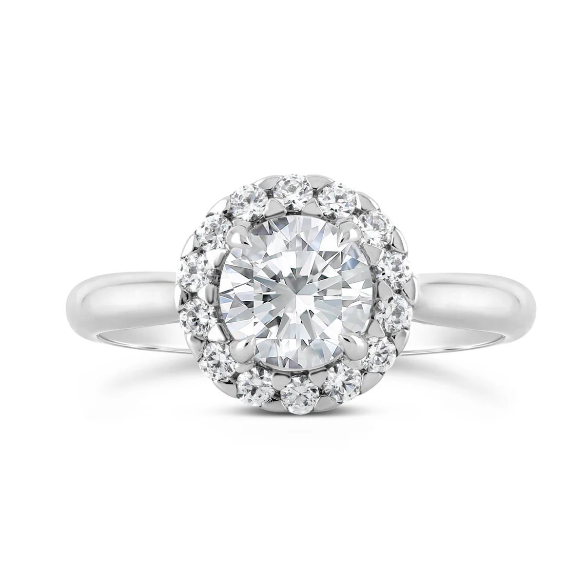 Round Brilliant Cut Diamond Halo Engagement Ring - ACB098 - Image 2
