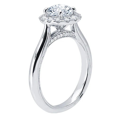 Round Brilliant Cut Diamond Halo Engagement Ring - ACB098 - Image 3