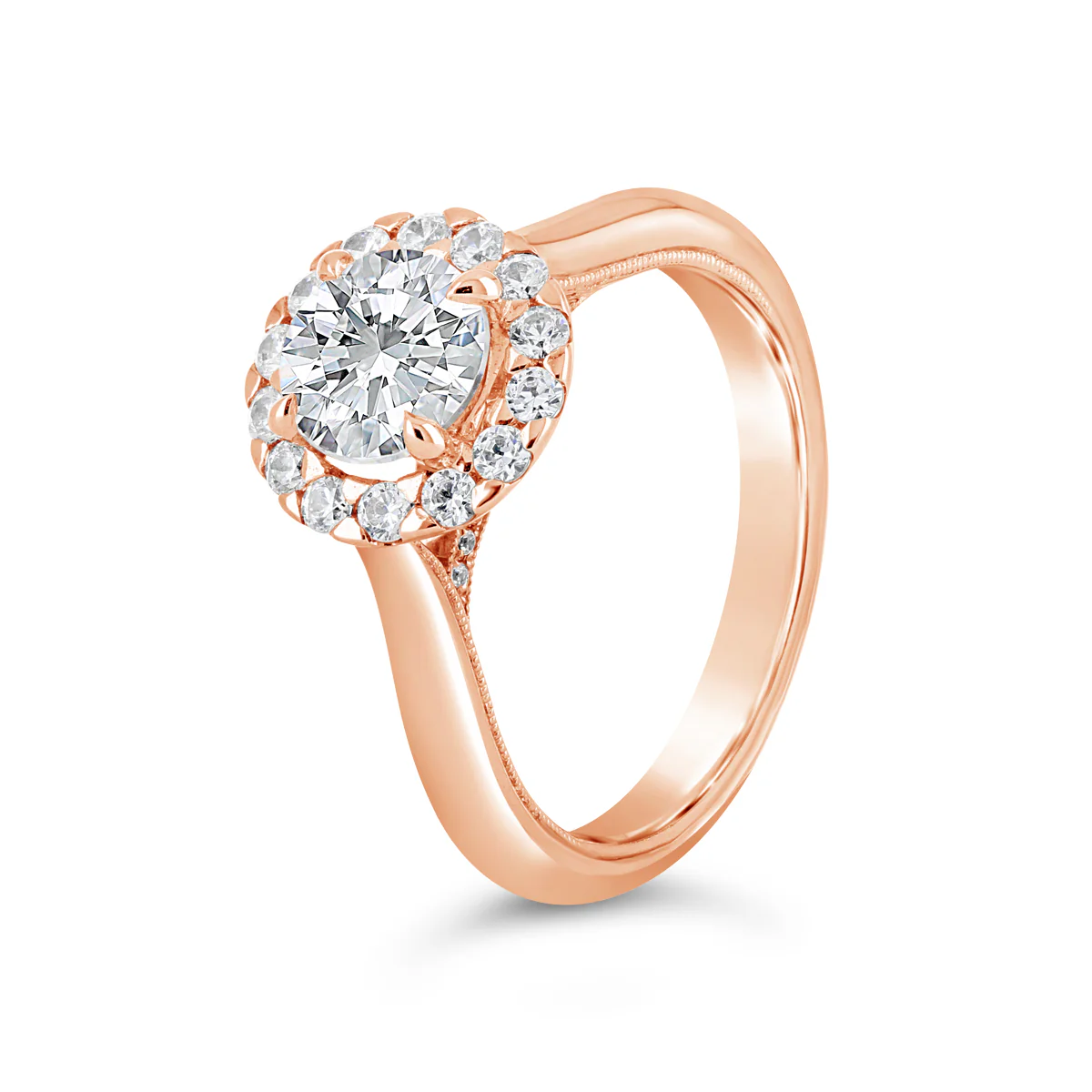 Round Brilliant Cut Diamond Halo Engagement Ring - ACB098 - Image 5