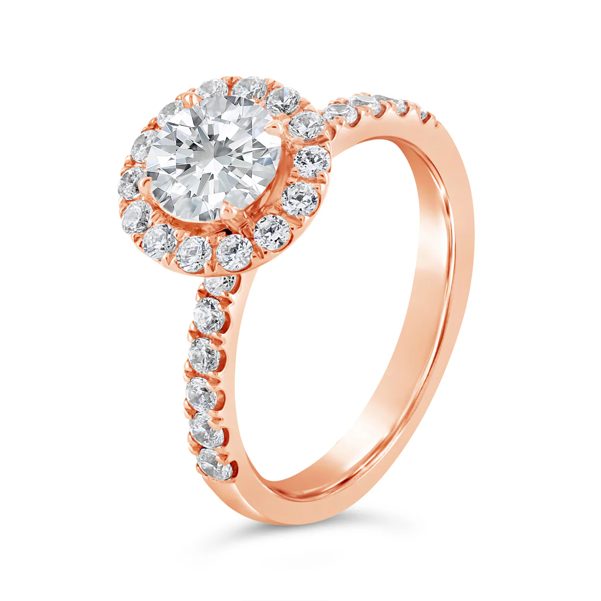 Round Brilliant Cut Diamond Halo Engagement Ring - ACB113 - Image 2