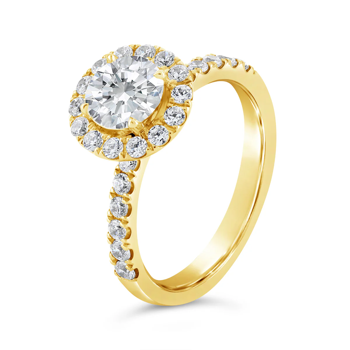 Round Brilliant Cut Diamond Halo Engagement Ring - ACB113 - Image 3