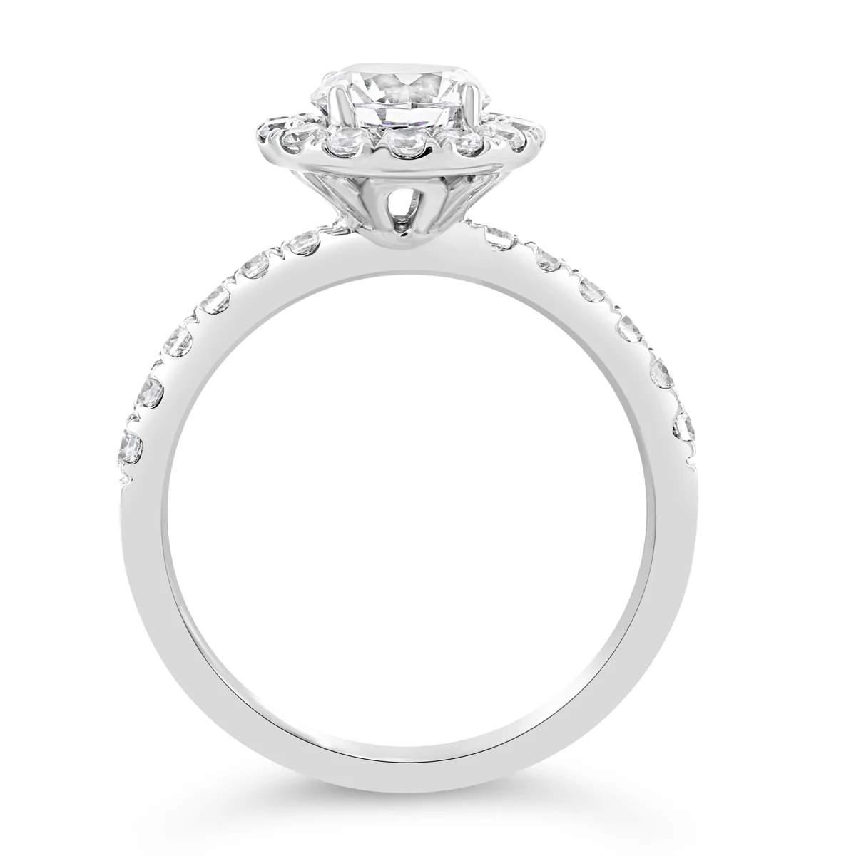 Round Brilliant Cut Diamond Halo Engagement Ring - ACB113 - Image 4