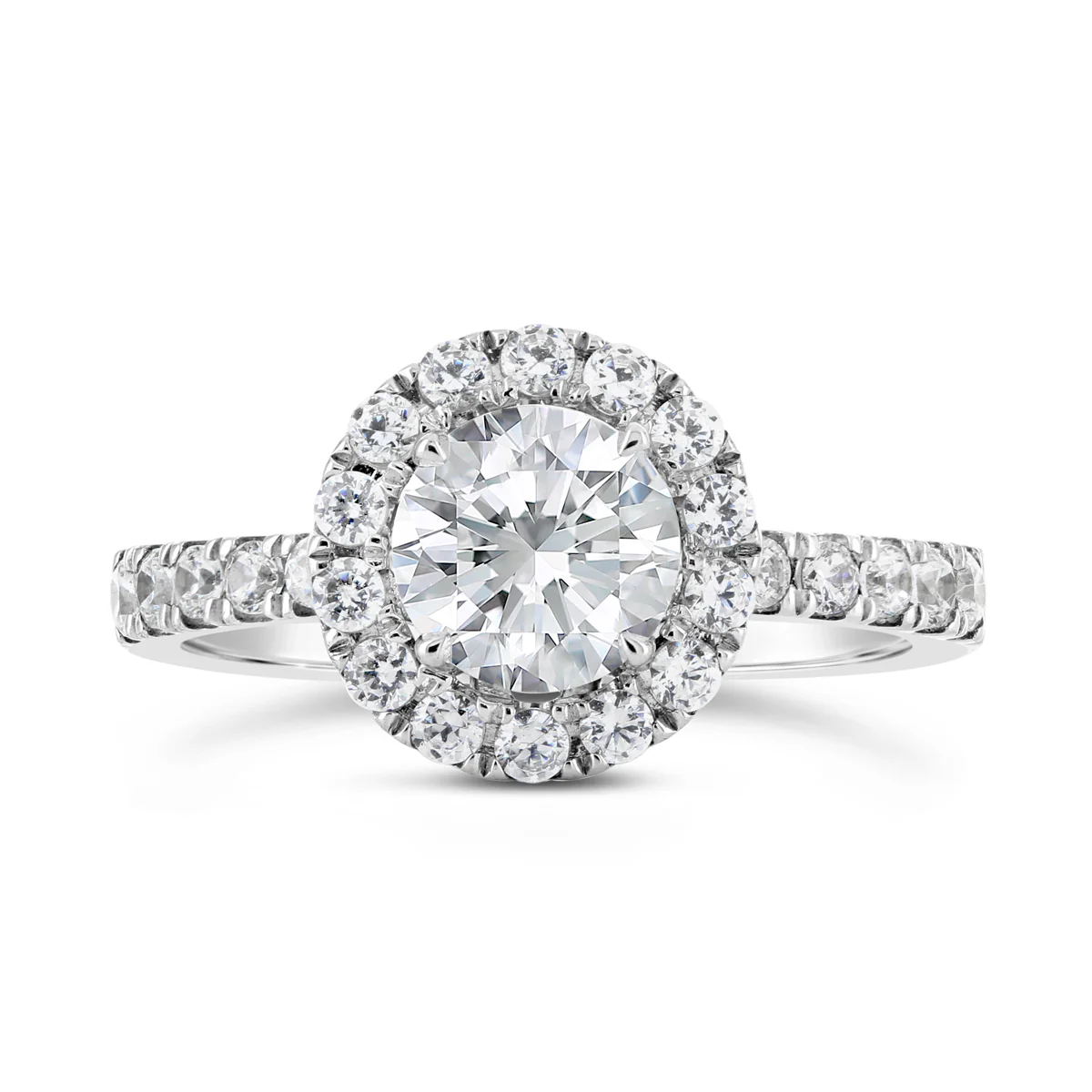 Round Brilliant Cut Diamond Halo Engagement Ring - ACB113 - Image 5