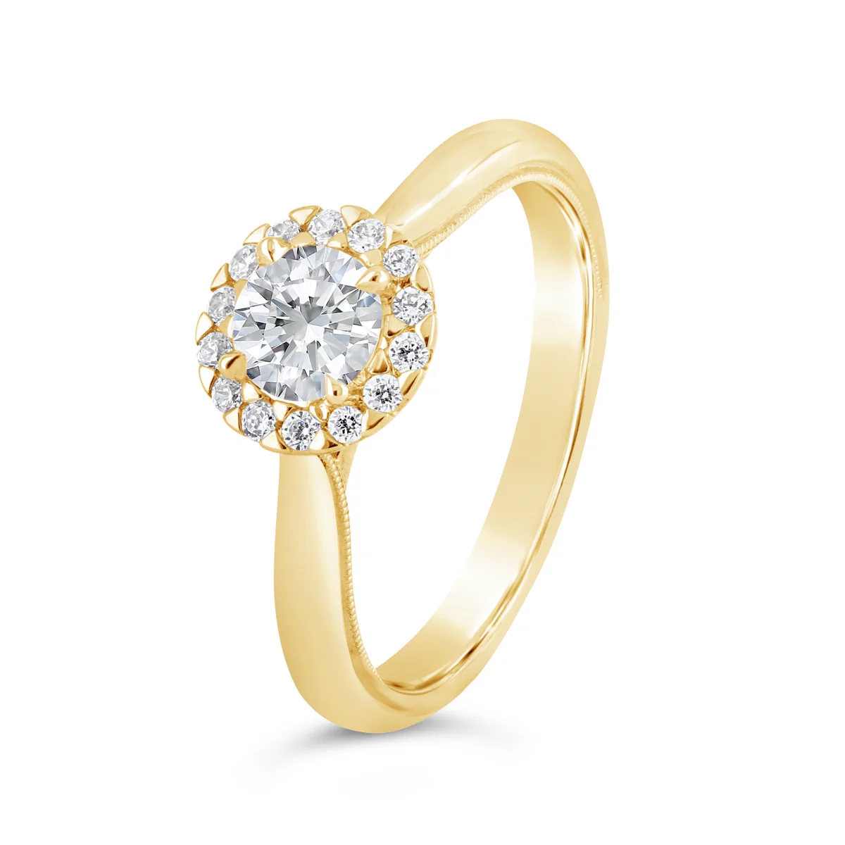 Round Brilliant Cut Diamond Halo Engagement ring - ACB114 - Image 2