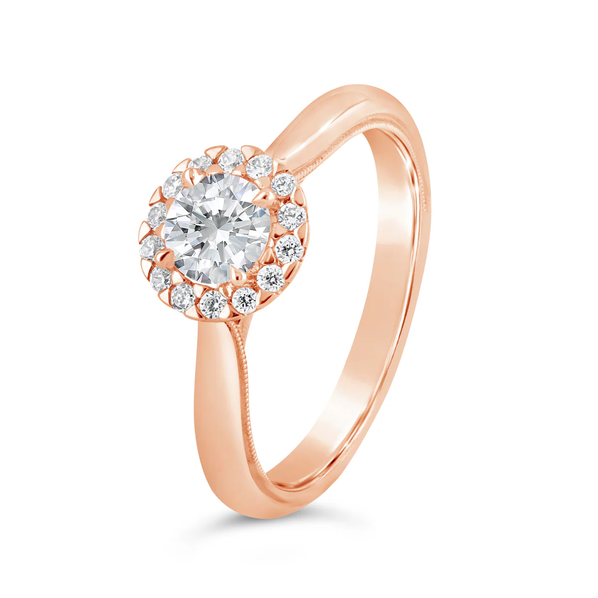 Round Brilliant Cut Diamond Halo Engagement ring - ACB114 - Image 3