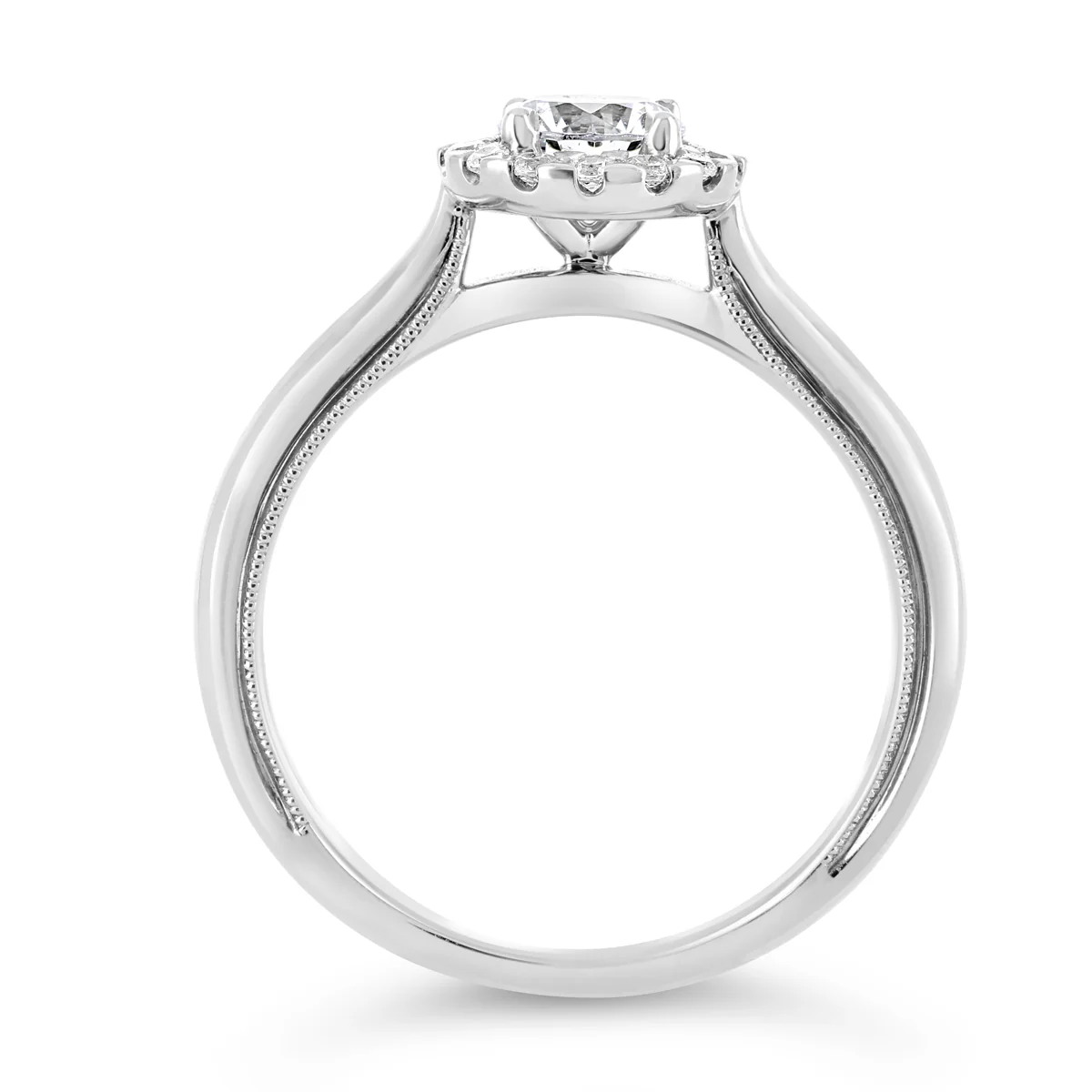 Round Brilliant Cut Diamond Halo Engagement ring - ACB114 - Image 4