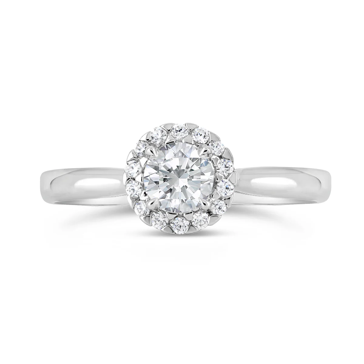 Round Brilliant Cut Diamond Halo Engagement ring - ACB114 - Image 5