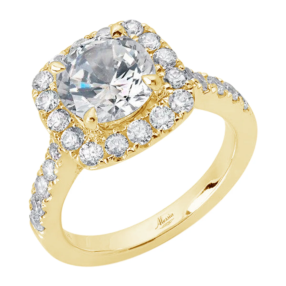 Round Brilliant Cut Diamond Halo Engagement Ring - ACB120 - Image 3