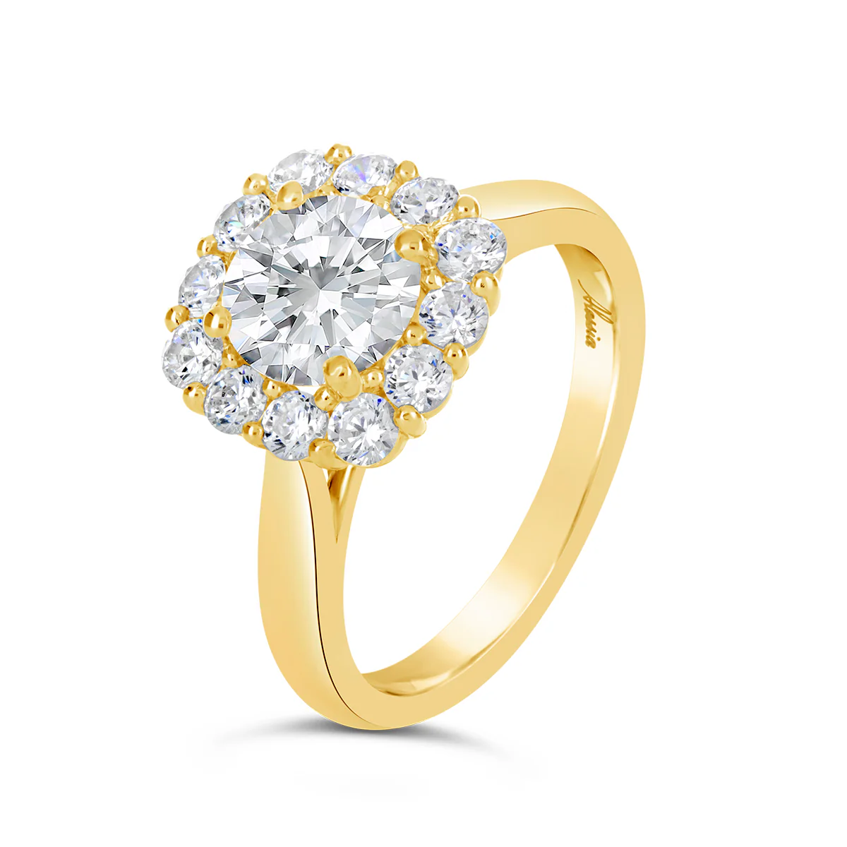 Round Brilliant Cut Diamond Halo Engagement Ring - ACB126 - Image 2