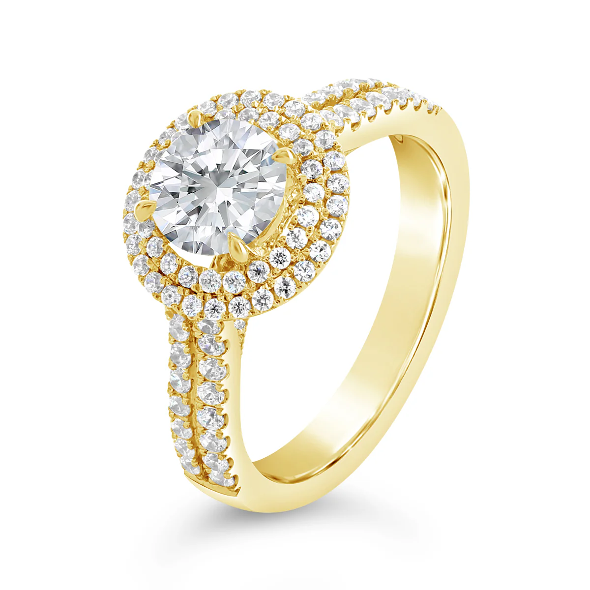 Round Brilliant Cut Double Halo Engagement Ring - ACB104 - Image 3