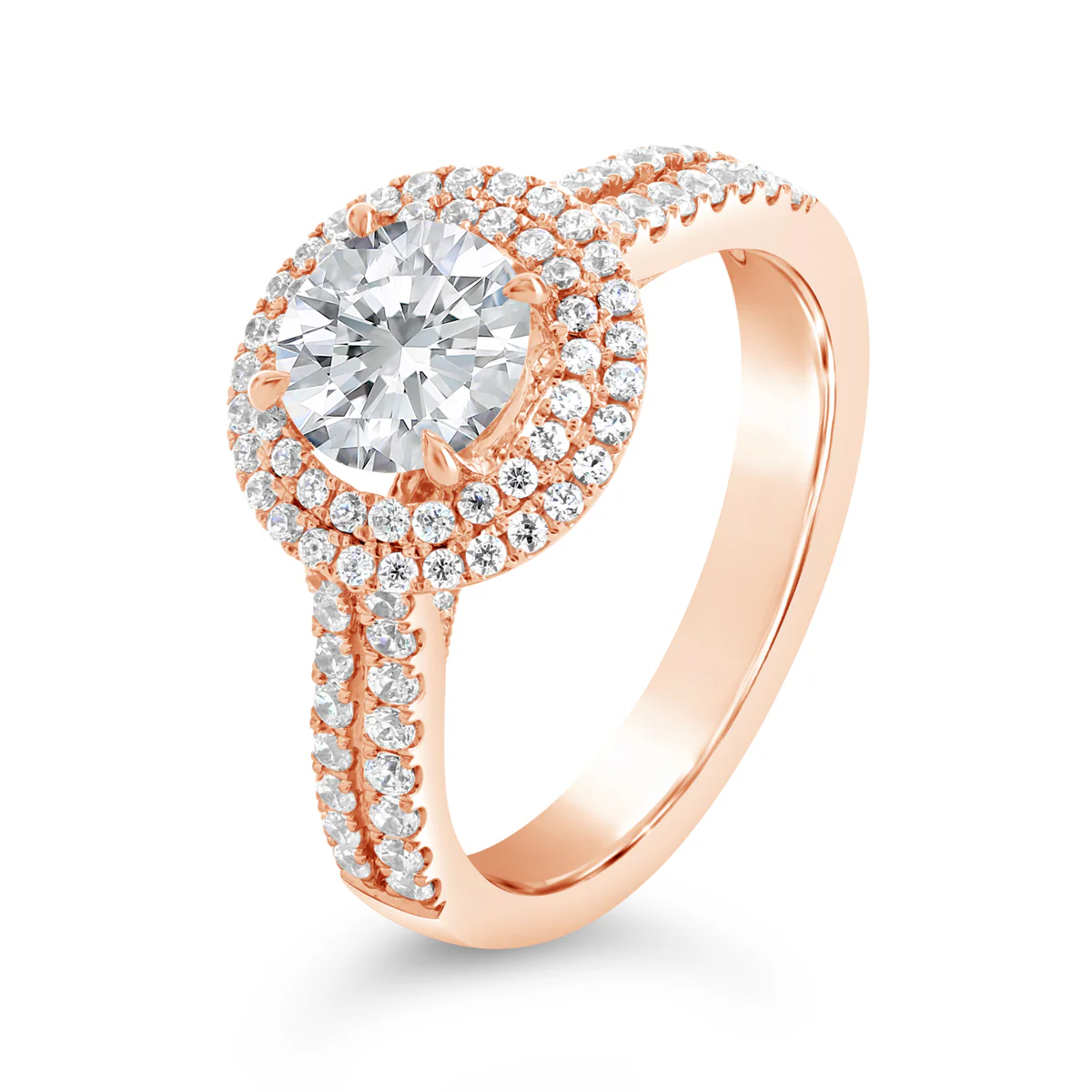 Round Brilliant Cut Double Halo Engagement Ring - ACB104 - Image 5