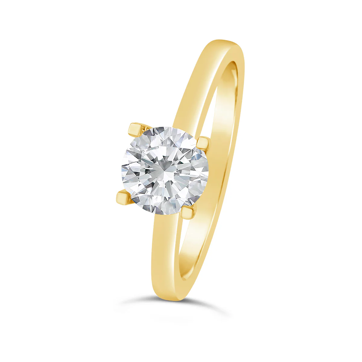 Round Brilliant Cut Engagement Ring with Twisting Claws - ACB141 - Image 3