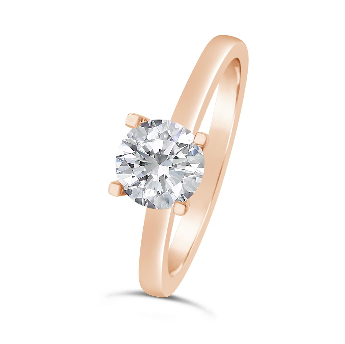 Round Brilliant Cut Engagement Ring with Twisting Claws - ACB141 - Image 4