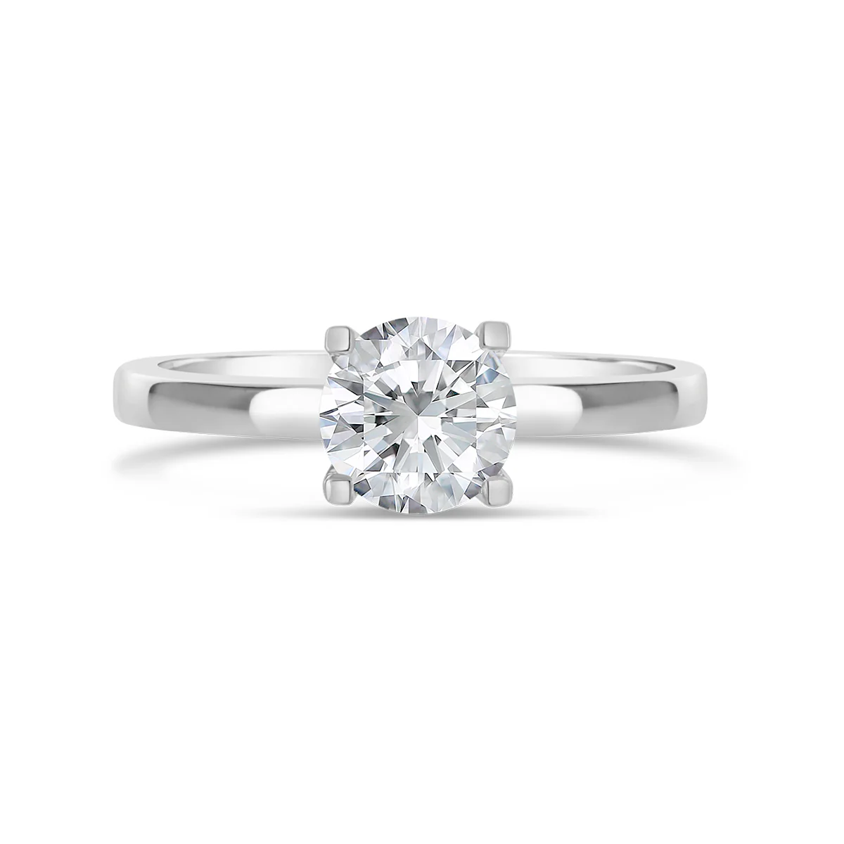 Round Brilliant Cut Engagement Ring with Twisting Claws - ACB141 - Image 5