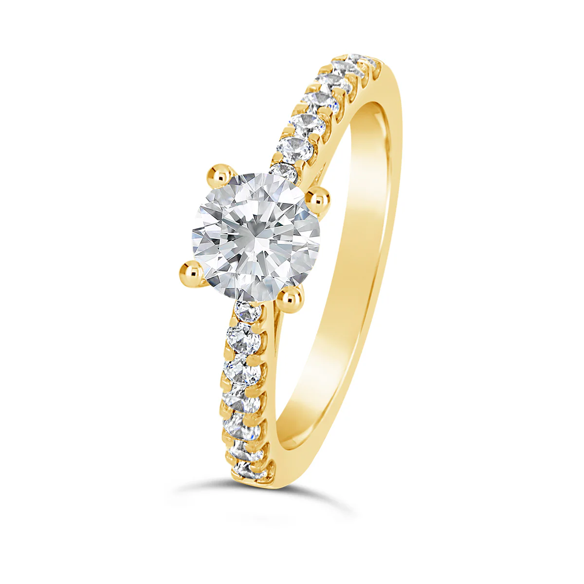 Round Brilliant Cut Tapered Diamond Engagement Ring - ACB137 - Image 2