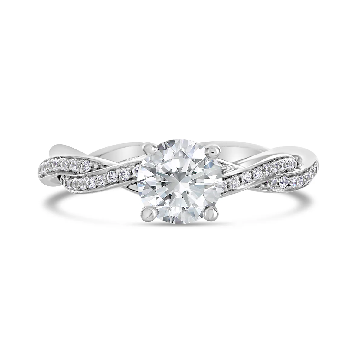 Round Brilliant Cut Twisting Diamond Band - ACB065 - Image 2