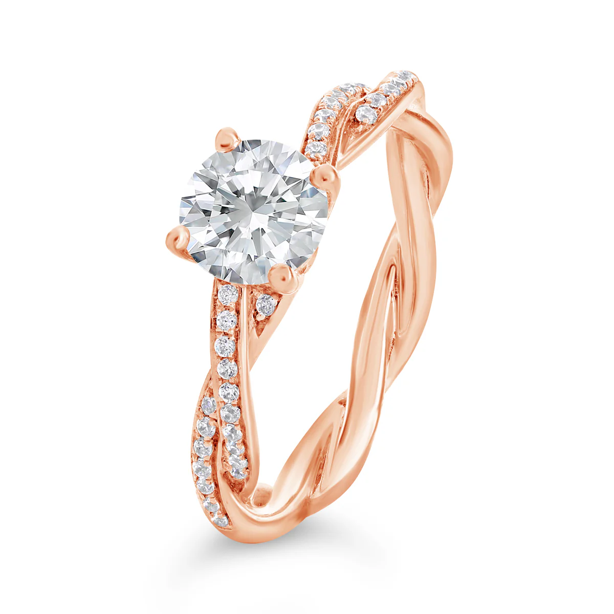 Round Brilliant Cut Twisting Diamond Band - ACB065 - Image 4